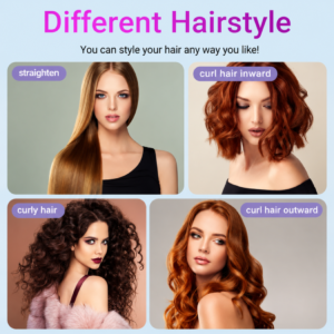 Cordless Hair Straightener Brush: Portable USB-C rechargeable hot comb. Rapid heating, anti-scald design & ionic technology for frizz-free travel hair.