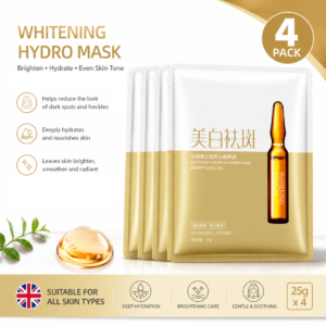 Korean Face Mask Pack of 4 – Hydrating & Brightening Sheet Masks for Glass Skin, Dry & Dull Skin Care