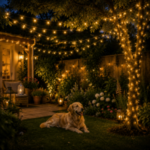 100 LED Solar Fairy Lights Outdoor – Warm White Firefly String Lights on Copper Wire for Garden Trees, Shrubs & Patios – Waterproof IP44