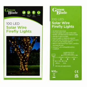 100 LED Solar Fairy Lights Outdoor – Warm White Firefly String Lights on Copper Wire for Garden Trees, Shrubs & Patios – Waterproof IP44
