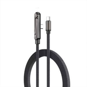 240W Fast Charging Cable with Phone Stand (1.5m) – USB-C to C Braided Data Cord for iPhone 17, 16, 15, Samsung & Laptops