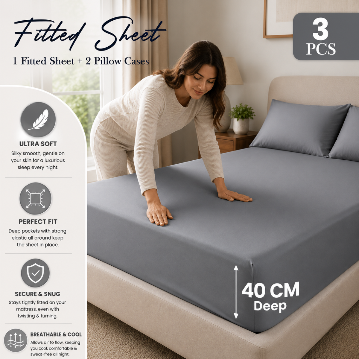 40cm Extra Deep Fitted Sheet