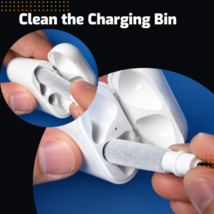 AirPod Cleaner Kit 3-in-1 Cleaning Pen for AirPods Pro 1 2 3 – Durable Multi-Function Earbud Cleaning Tool with Soft Brush & Metal Tip, White