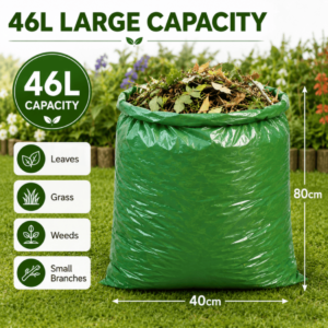10 Rolls 10PCS Garden Refuse Bags Heavy Duty 46L Green Strong Waste Sacks Bin Liners Garden Rubbish Bags