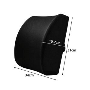Memory Foam Lumbar Support Pillow - Orthopedic Back Rest Cushion for Office Chair, Car Seat & Wheelchair - Ergonomic Sciatica & Posture Pain Relief