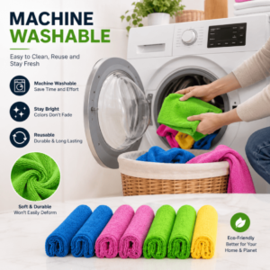 Microfiber Rags (8 Pack) – Multi-Purpose Microfibre Cloth Set for Home, Kitchen & Car – Ultra Absorbent, Lint-Free & Reusable Cleaning Towels