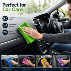 Microfiber Rags (8 Pack) – Multi-Purpose Microfibre Cloth Set for Home, Kitchen & Car – Ultra Absorbent, Lint-Free & Reusable Cleaning Towels