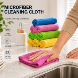 Microfiber Rags (8 Pack) – Multi-Purpose Microfibre Cloth Set for Home, Kitchen & Car – Ultra Absorbent, Lint-Free & Reusable Cleaning Towels