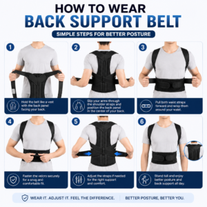 Adjustable Posture Corrector for Men & Women – Full Back Support Brace for Pain Relief, Shoulder & Lumbar Support