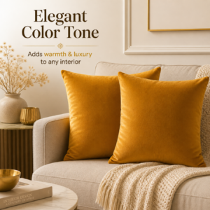 Luxury Velvet Cushion Covers 45x45cm – Set of 4 Soft Decorative Throw Pillow Cases with Invisible Zip for Sofa & Bedroom