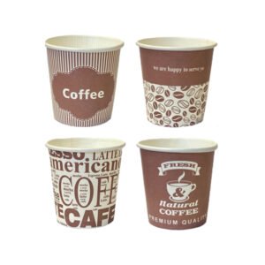 50PCS Disposable Paper Drinking Cups 4oz Paper Cups for DIY Wedding Party Picnic BBQ Travel Random Color