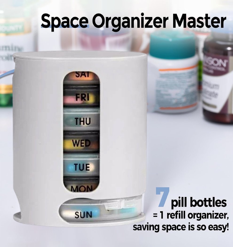 Weekly Pill Organiser 7 Day, Extra Large Pill Box for Vitamins & Fish Oil – XL Medication Case with Easy-Open Lids (BPA-Free) - Image 2