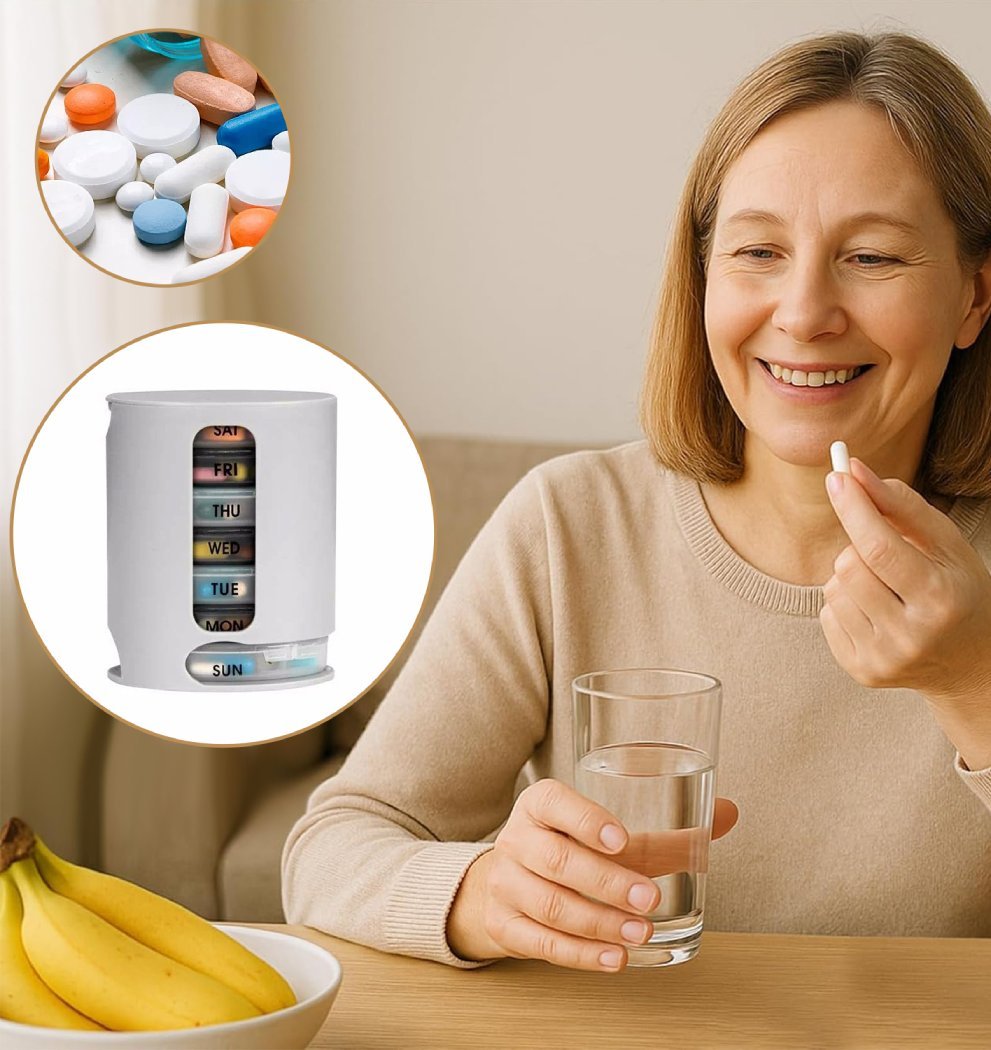 Weekly Pill Organiser 7 Day, Extra Large Pill Box for Vitamins & Fish Oil – XL Medication Case with Easy-Open Lids (BPA-Free) - Image 4