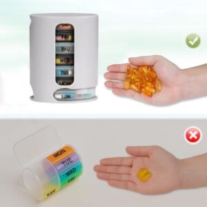 Weekly Pill Organiser 7 Day, Extra Large Pill Box for Vitamins & Fish Oil – XL Medication Case with Easy-Open Lids (BPA-Free)