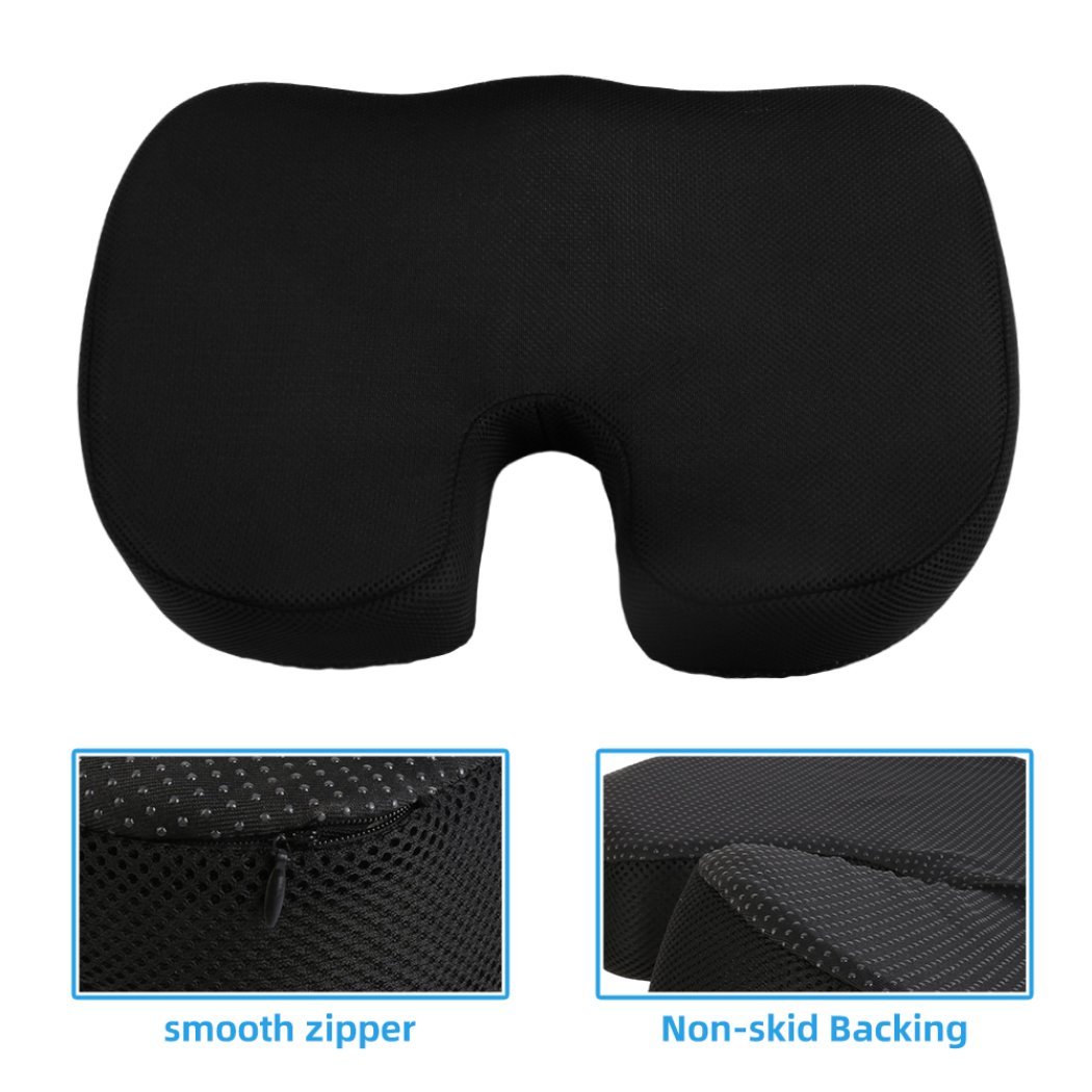Memory Foam Seat Cushion for Office Chair & Car: Ergonomic Orthopedic Coccyx Pad for Tailbone, Sciatica & Back Pain Relief - Non-Slip Gaming & Travel Pillow - Image 2