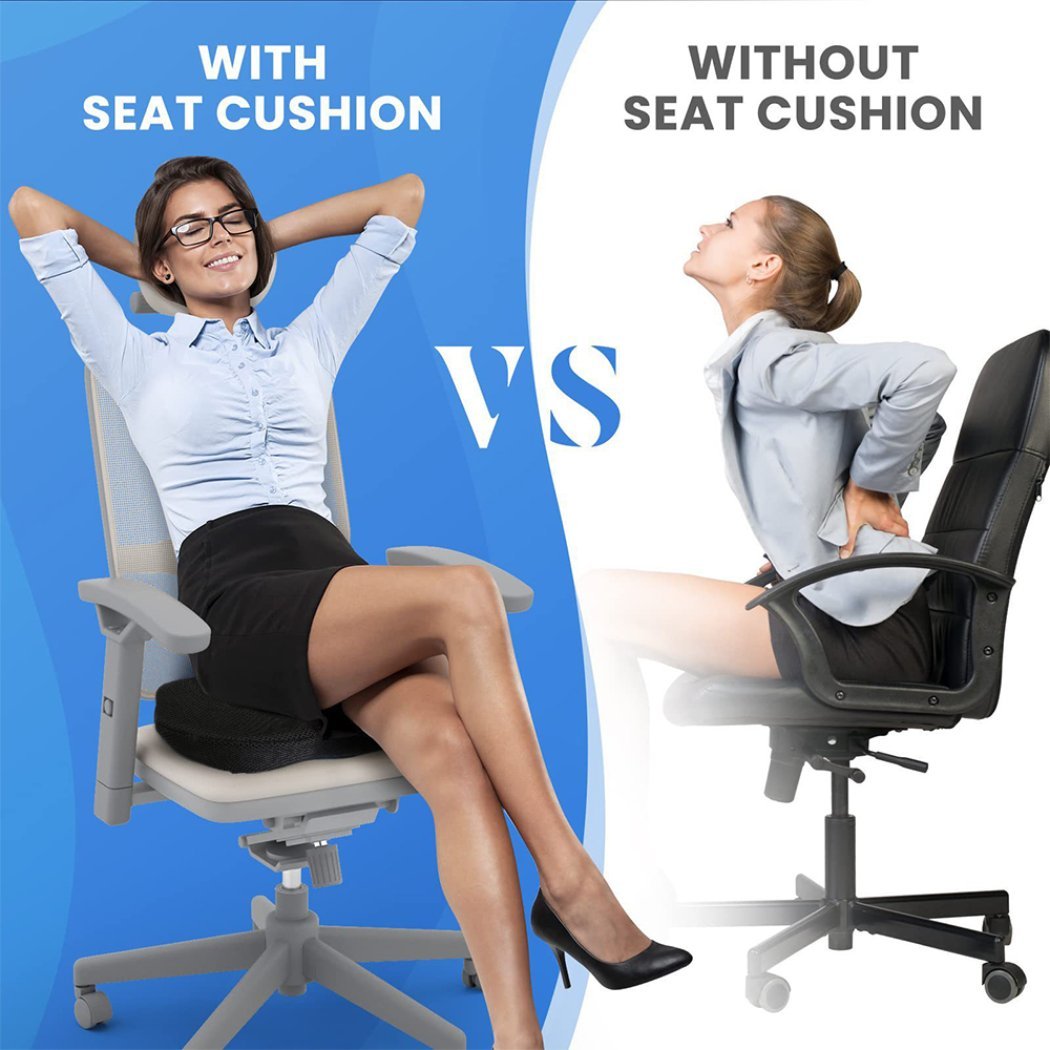Memory Foam Seat Cushion for Office Chair & Car: Ergonomic Orthopedic Coccyx Pad for Tailbone, Sciatica & Back Pain Relief - Non-Slip Gaming & Travel Pillow - Image 3