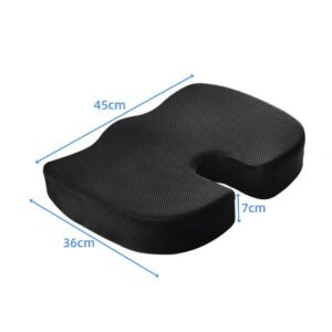 Memory Foam Seat Cushion for Office Chair & Car: Ergonomic Orthopedic Coccyx Pad for Tailbone, Sciatica & Back Pain Relief - Non-Slip Gaming & Travel Pillow