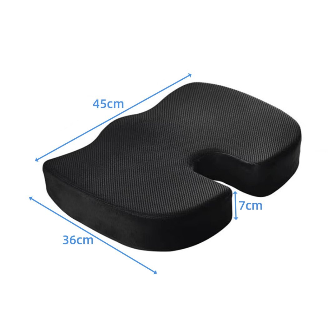Memory Foam Seat Cushion for Office Chair & Car: Ergonomic Orthopedic Coccyx Pad for Tailbone, Sciatica & Back Pain Relief - Non-Slip Gaming & Travel Pillow - Image 5