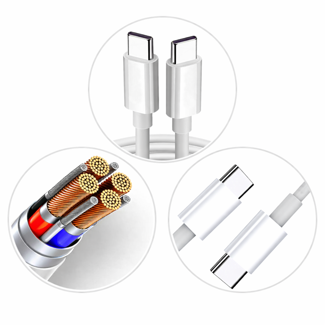 3-Pack USB Type C to C Cable 2M - 60W PD Fast Charging Lead, Type C to Type C Charging Cord for iPhone 16/15, MacBook Air, iPad Pro, Samsung Galaxy S24 & More - Image 2