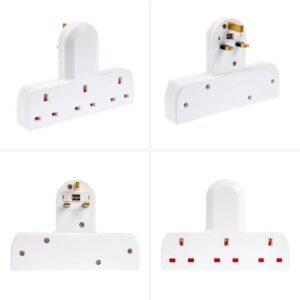3 Way UK Plug Extension Adaptor - 13A Triple Gang Multi Socket Wall Plug Extender, ree Compact Design for Home & Office