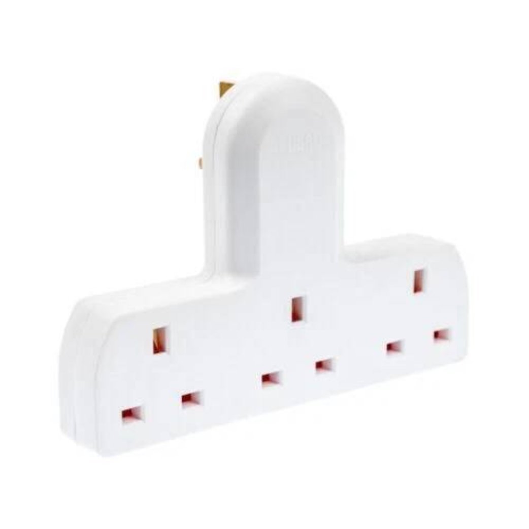 3 Way UK Plug Extension Adaptor - 13A Triple Gang Multi Socket Wall Plug Extender, ree Compact Design for Home & Office - Image 2